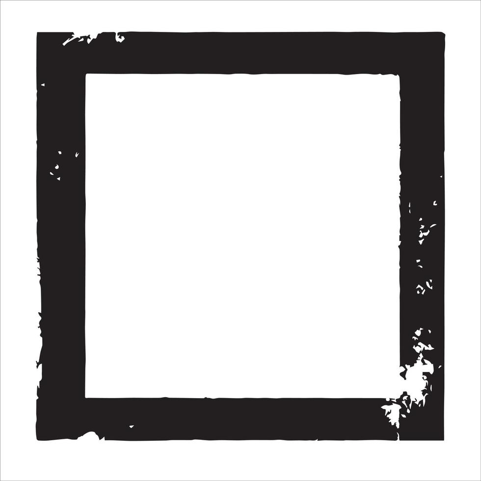 un cadre carré grunge noir vecteur