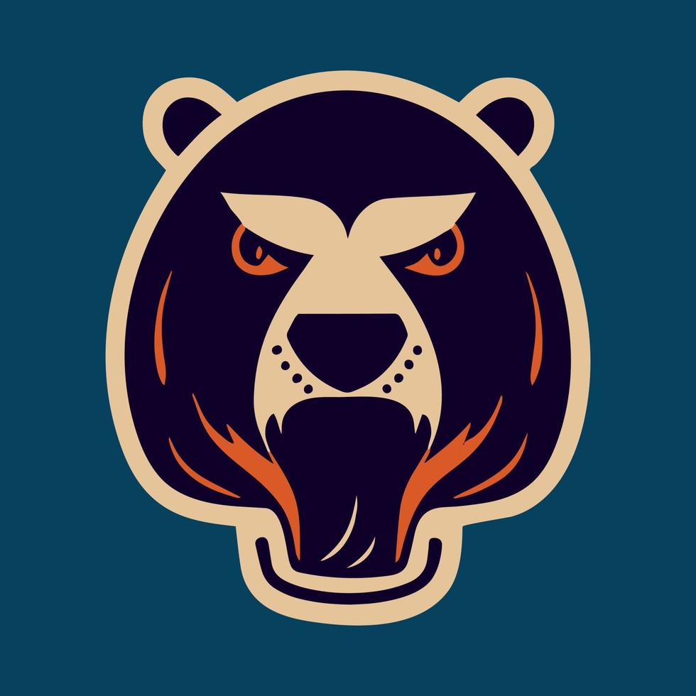 logo d'ours pour l'emblème de la mascotte de l'équipe sportive. vecteur