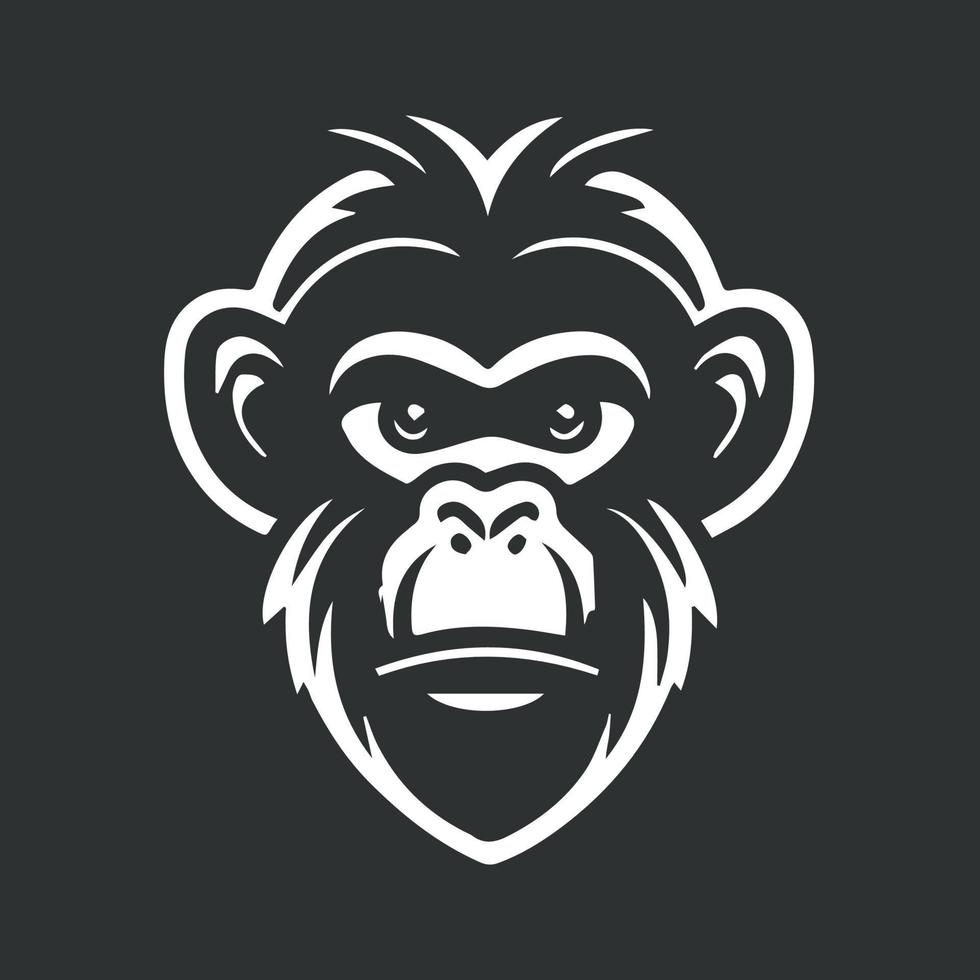 tête de singe propre logo moderne. icône de vecteur animal minimal simple.