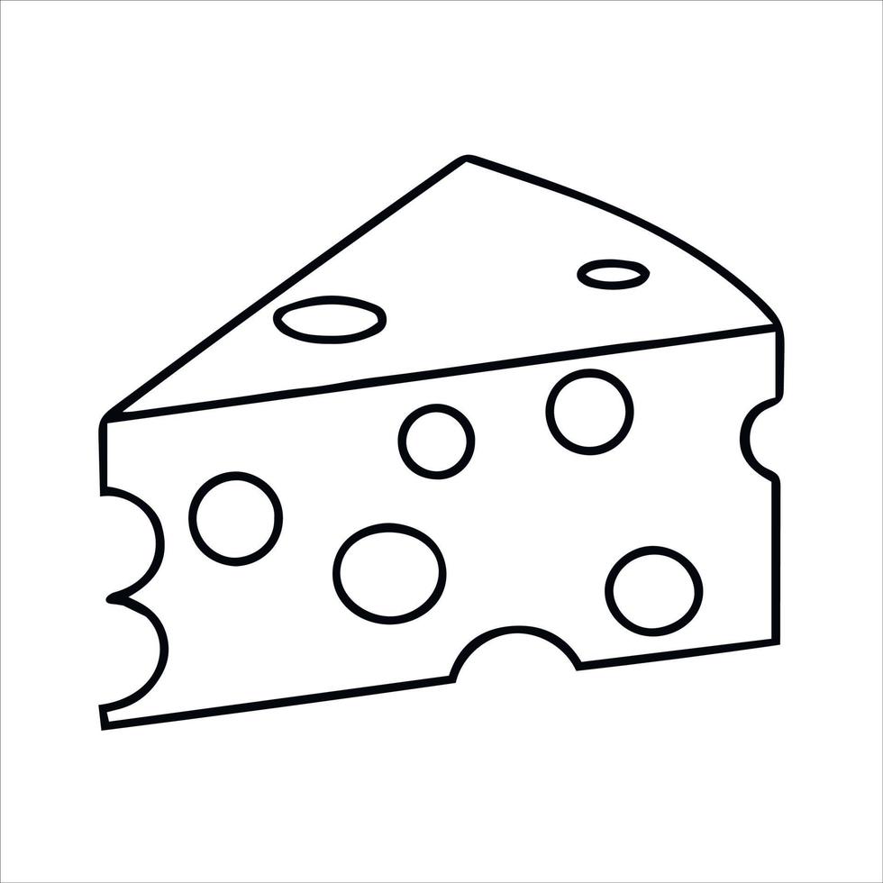 pictogramme de l'illustration de la ligne de fromage. icône en noir et blanc du produit laitier laitier vecteur