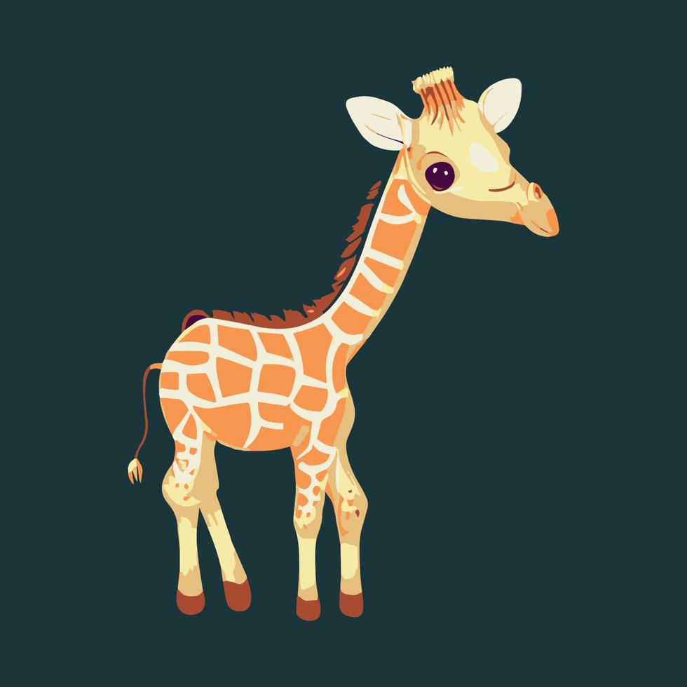 illustration de vecteur de dessin animé mignon girafe.