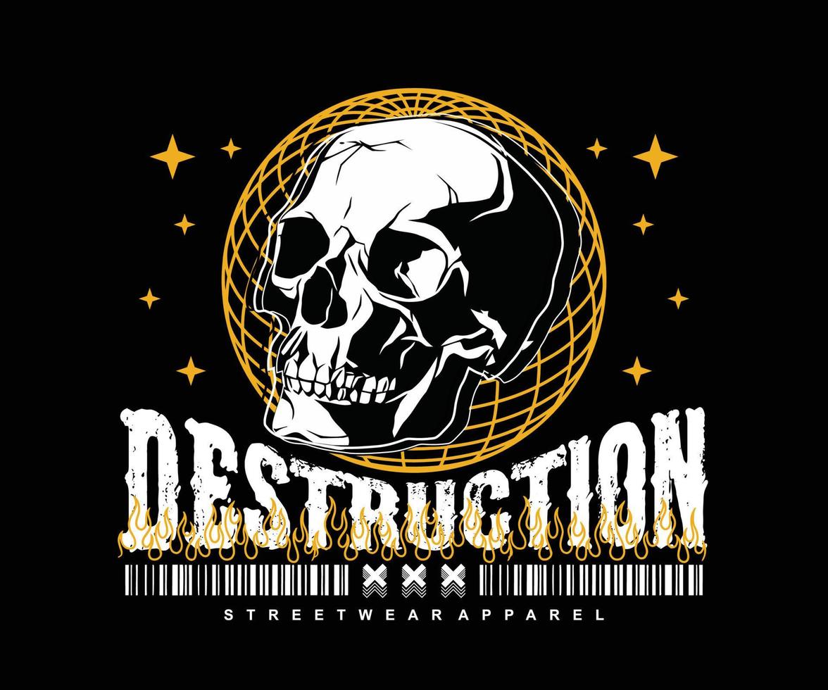 conception de t-shirt de destruction, graphique vectoriel, affiche typographique ou t-shirts street wear et style urbain vecteur