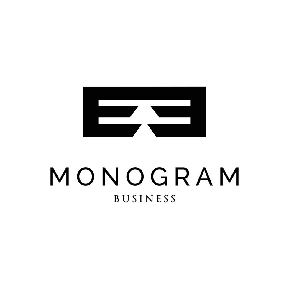 modèle de conception de logo monogramme lettre initiale ee vecteur
