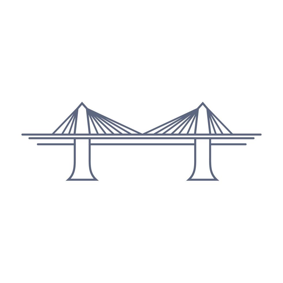 icône de vecteur de ligne de pont - pictogramme simple de pont suspendu dans un style linéaire sur fond blanc. illustration vectorielle.