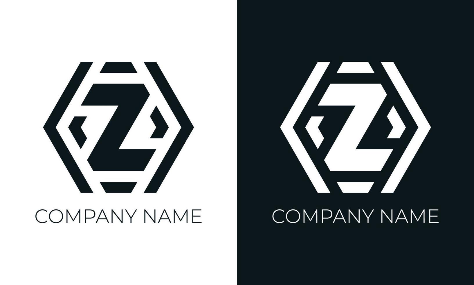 modèle de conception de vecteur de logo lettre initiale z. typographie créative moderne et tendance z et couleurs noires.