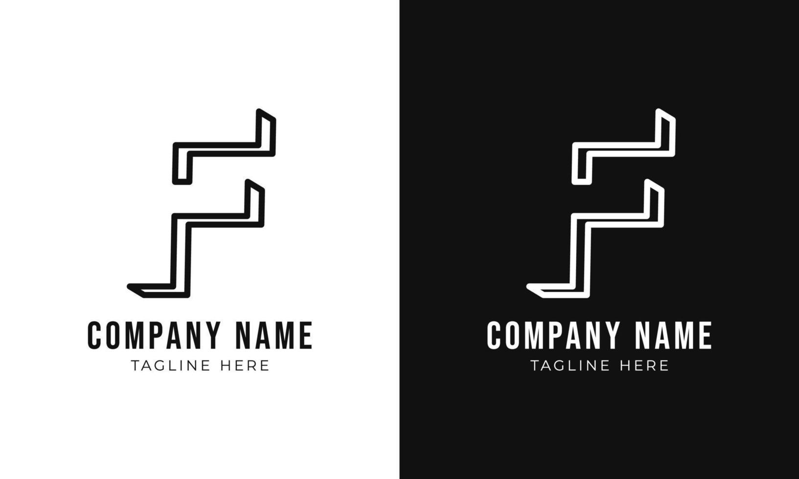 modèle de conception de logo monogramme lettre initiale f. contour créatif f typographie et couleurs noires. vecteur
