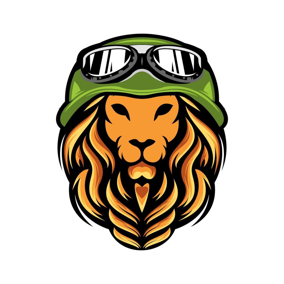 tête de lion avec chapeau illustration design vecteur