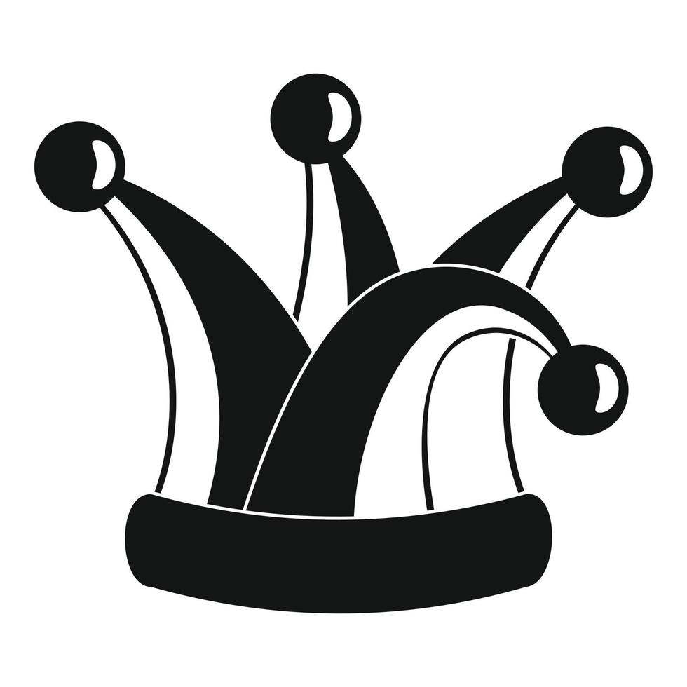 icône de chapeau de bouffon royal, style simple vecteur