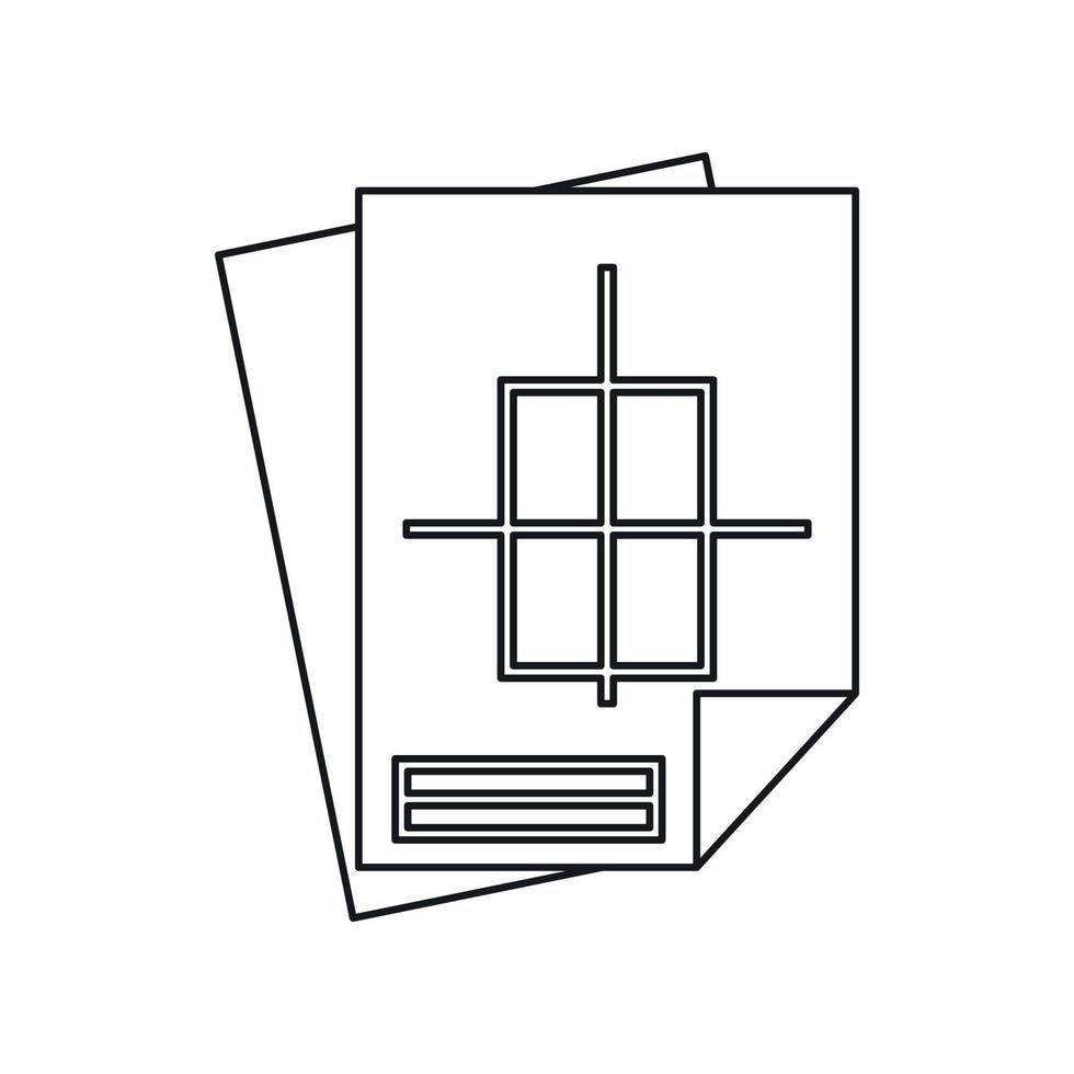 icône de projet de construction de maison, style de contour vecteur