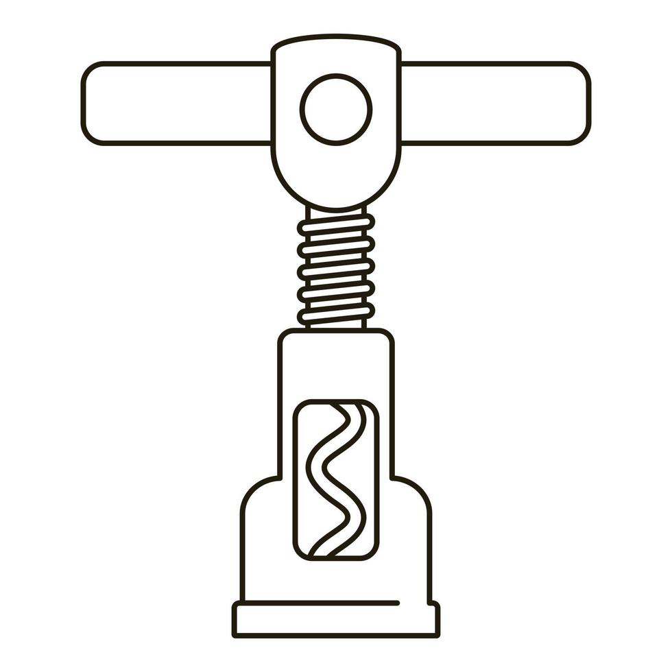 icône de tire-bouchon en acier, style de contour vecteur