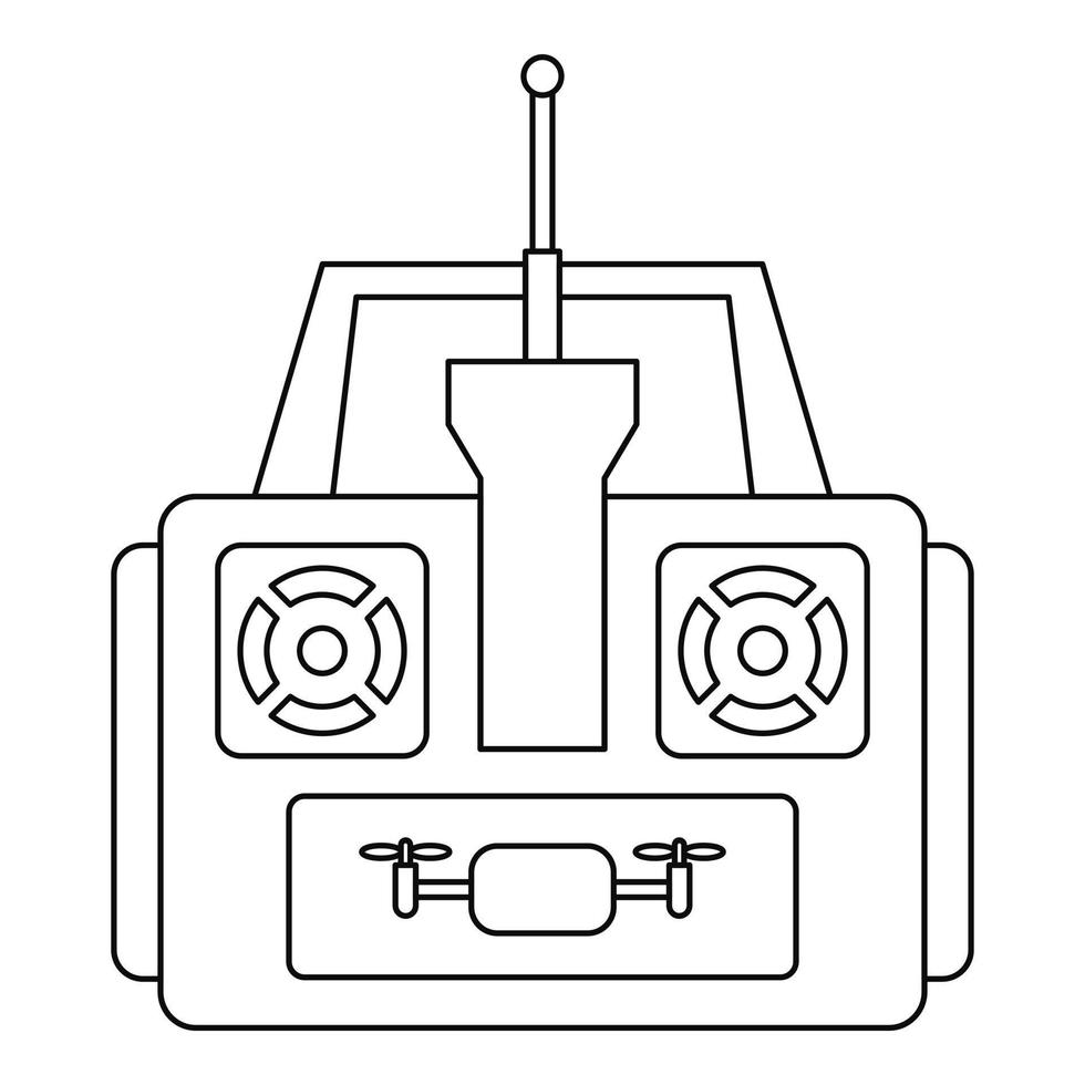 icône de télécommande de drone aérien, style de contour vecteur