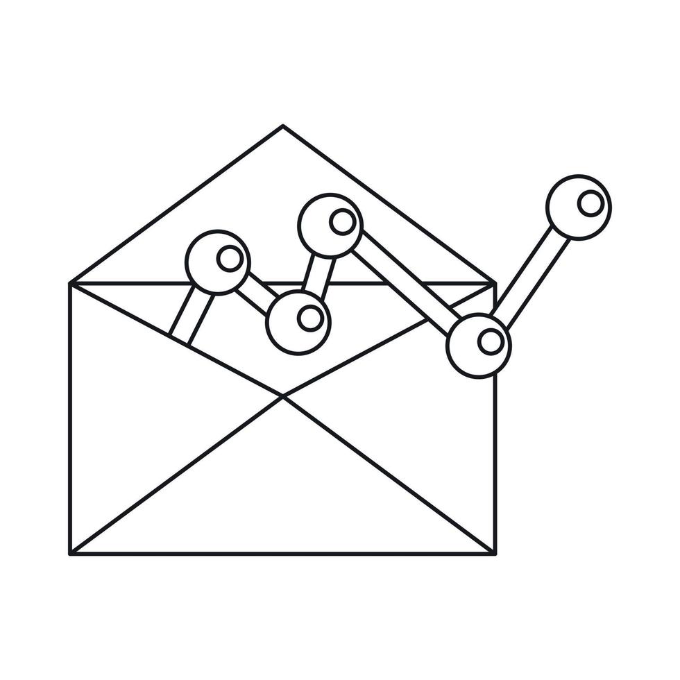 enveloppe avec icône graphique, style de contour vecteur