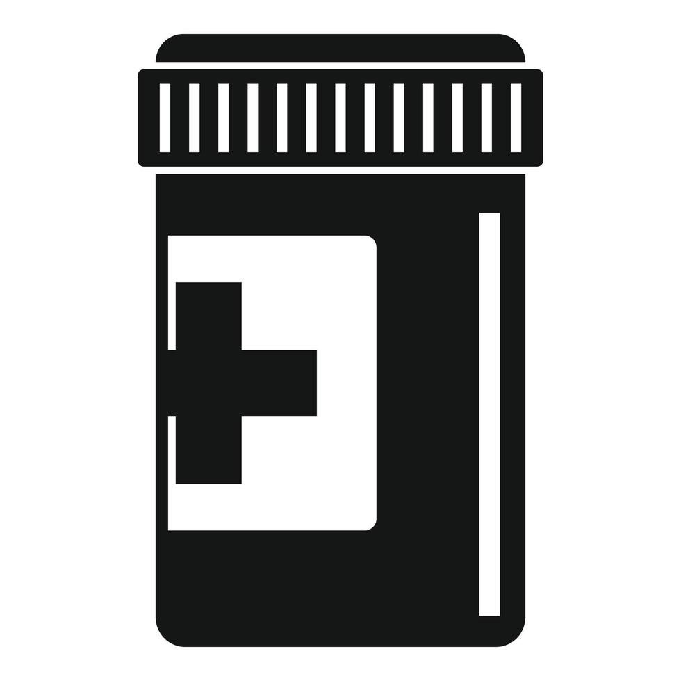 icône de pot de pilules, style simple vecteur