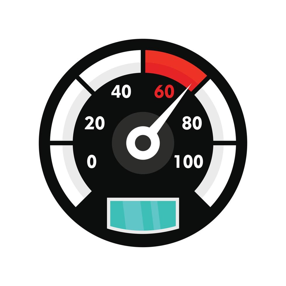 icône de compteur de vitesse de moto, style plat vecteur