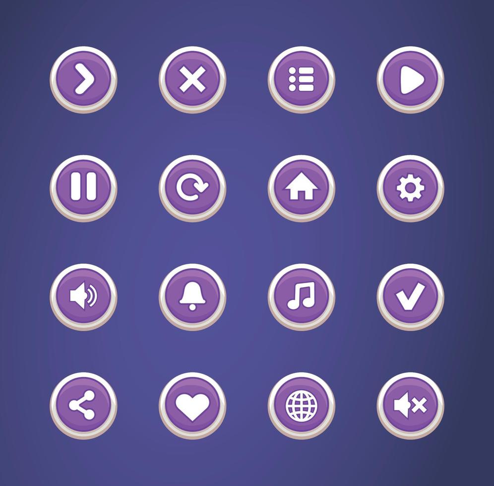 icônes de jeu mobile, interface utilisateur ui - ux vecteur