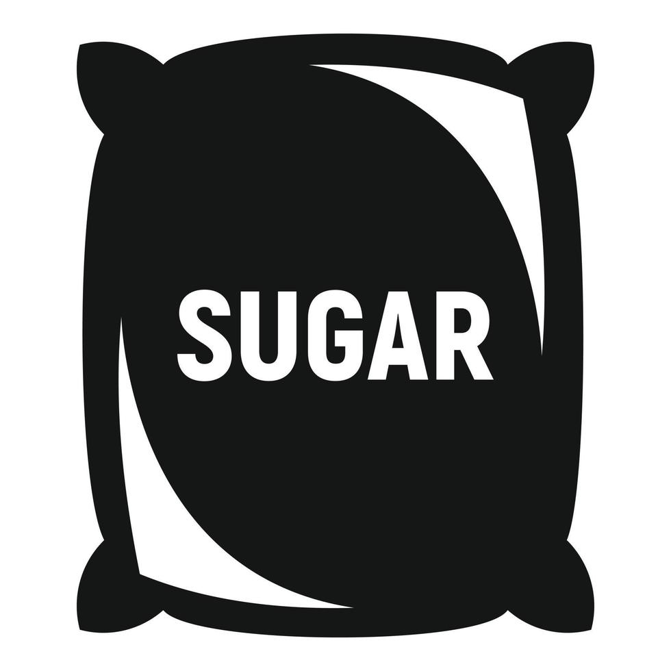 icône de sac de sucre, style simple vecteur
