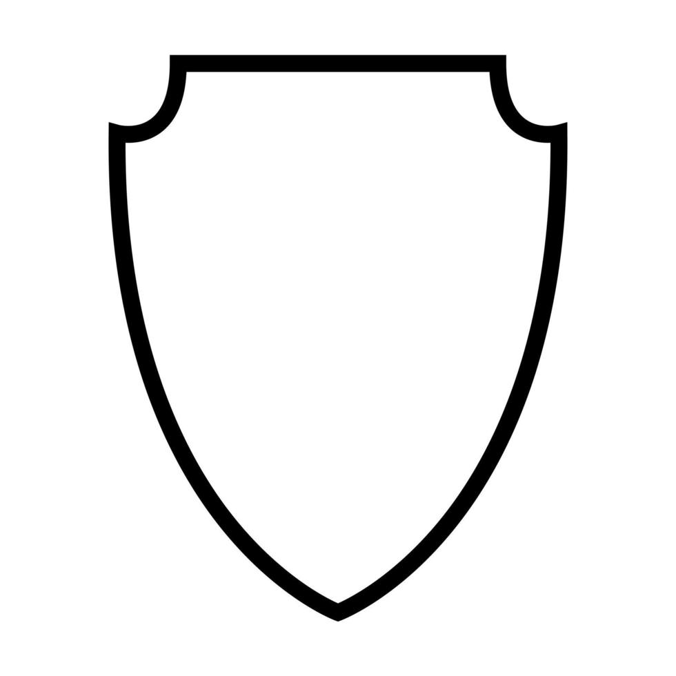 icône de bouclier plat noir et blanc. pictogramme de protection. symbole de sécurité. création de logos. illustration vectorielle. vecteur
