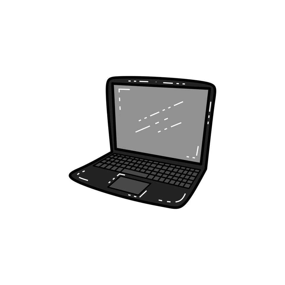 ordinateur portable étudiant avec de jolies couleurs vecteur