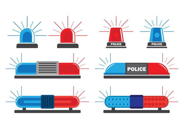 Police Lumières Vector Icons Set