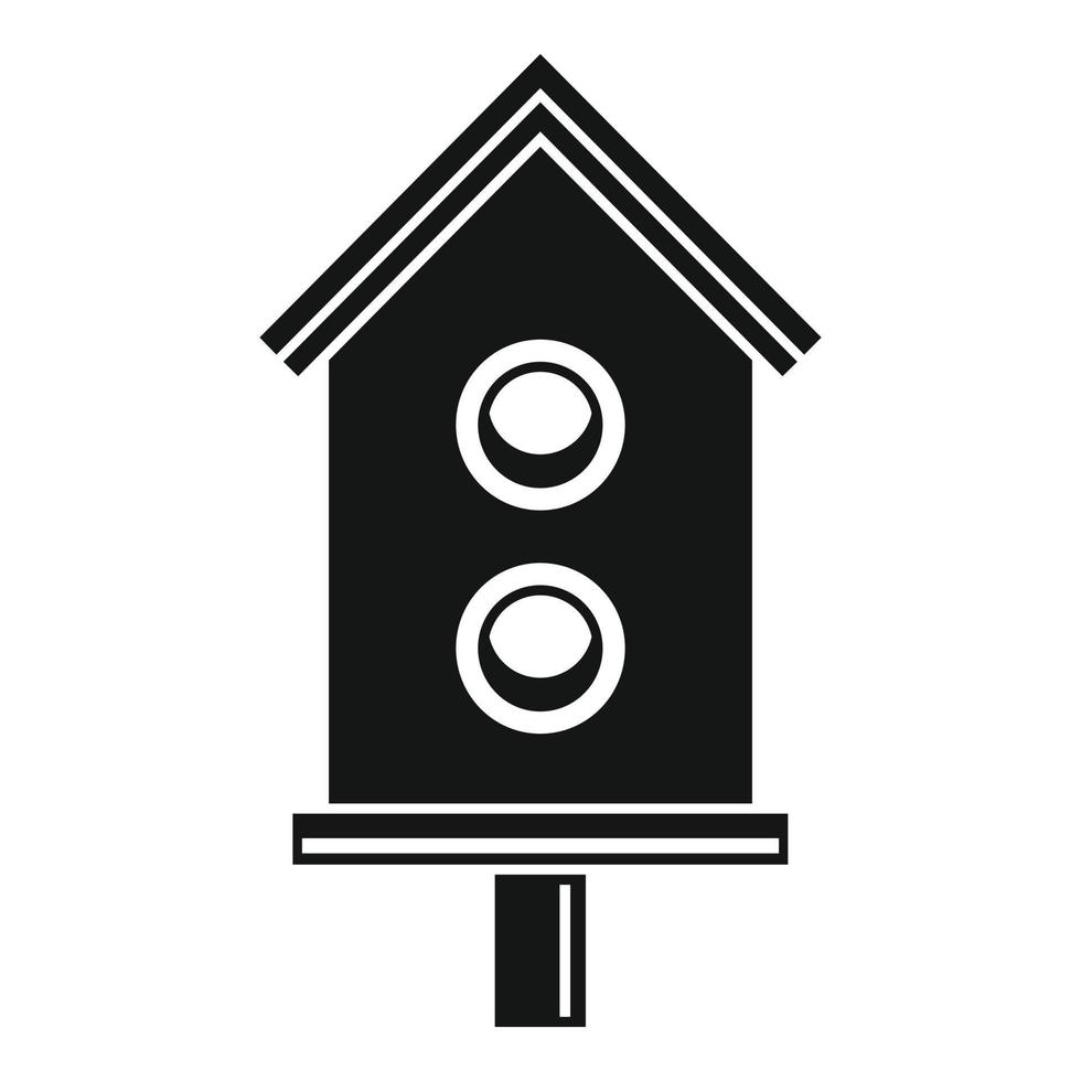 icône de maison d'oiseau de ville, style simple vecteur