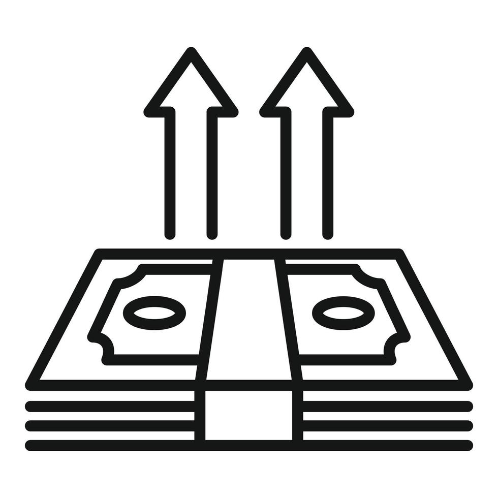 icône d'argent de dépôt de remboursement, style de contour vecteur