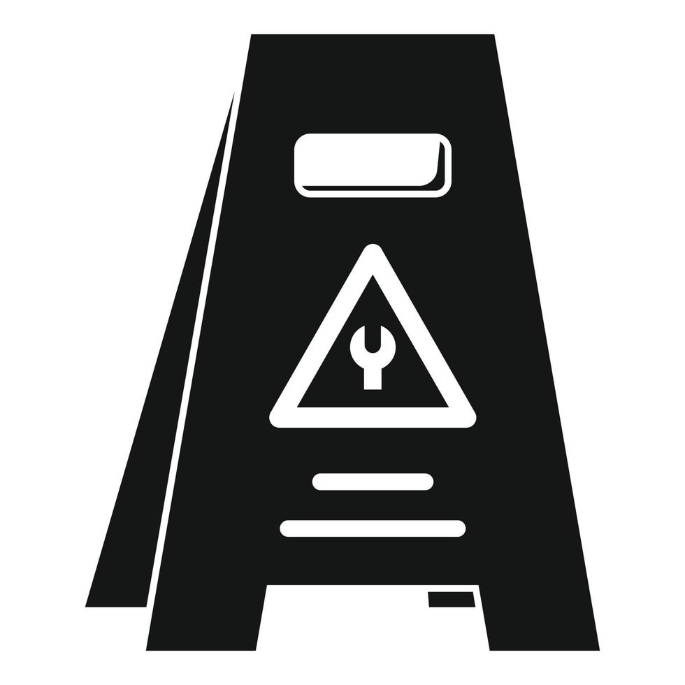 icône de panneau de réparation de route, style simple vecteur