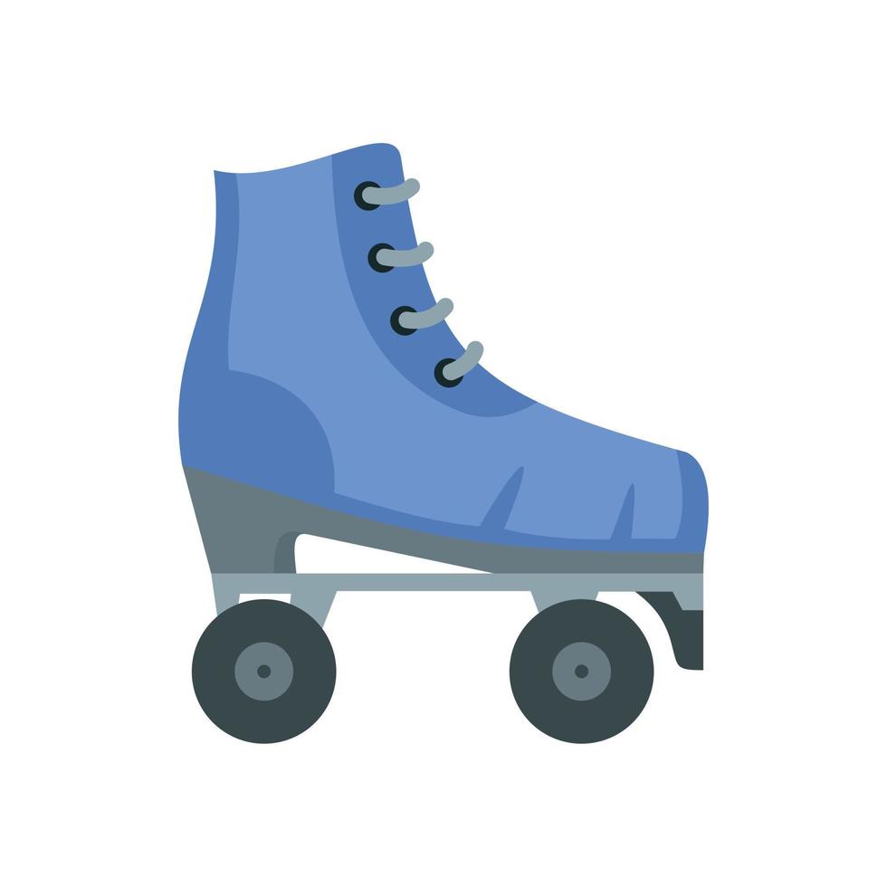 icône de patins à roulettes vintage, style plat vecteur