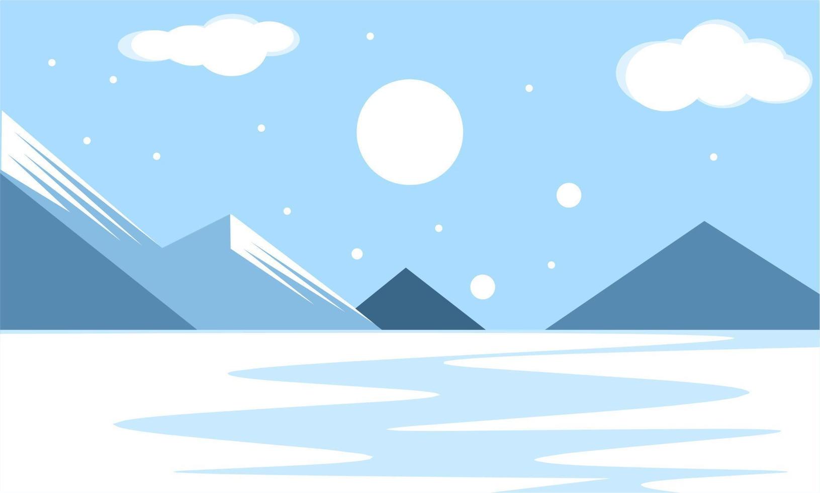 conception d'illustration d'hiver, paysage d'hiver avec concept d'élégance vecteur