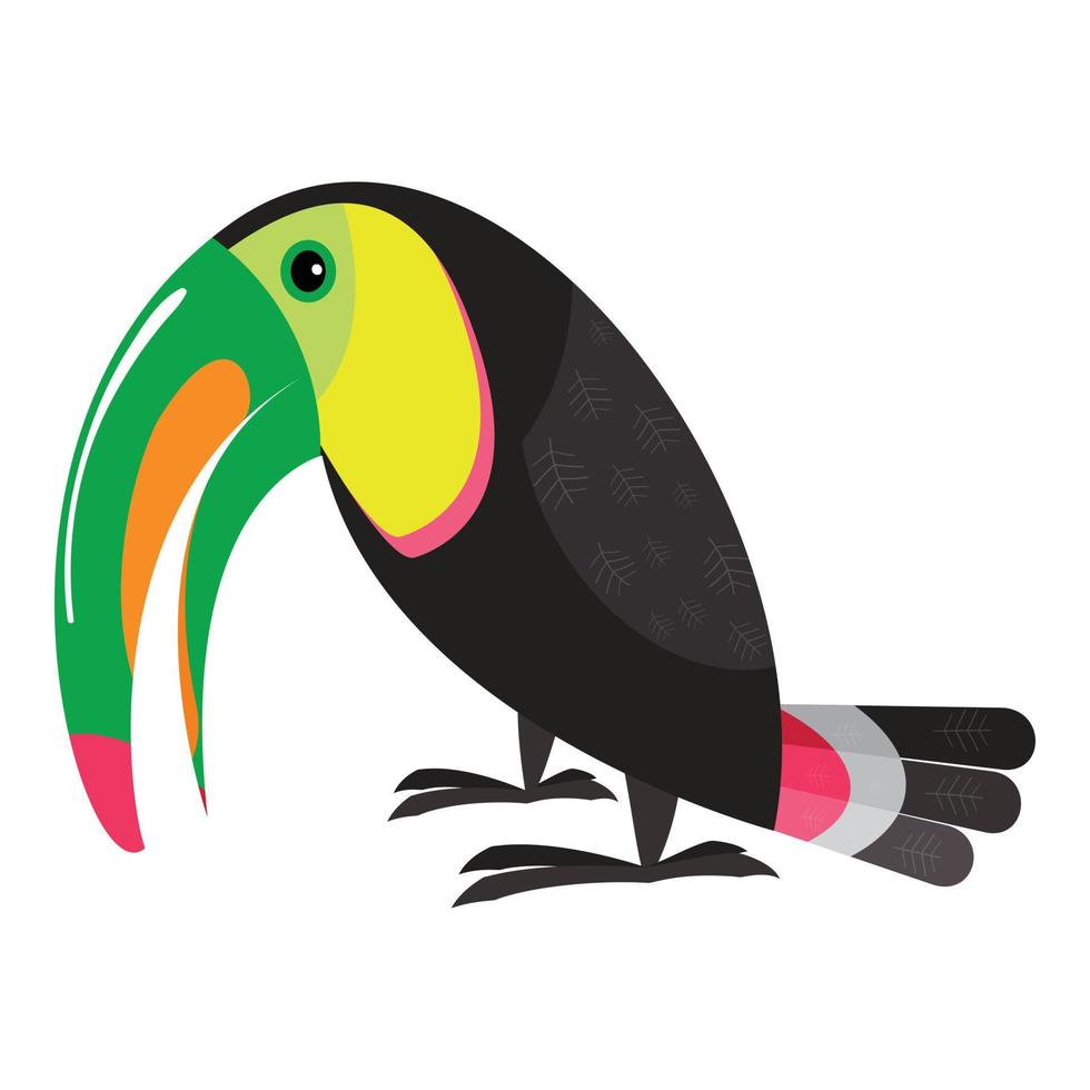 icône de toucan de la jungle, style cartoon vecteur