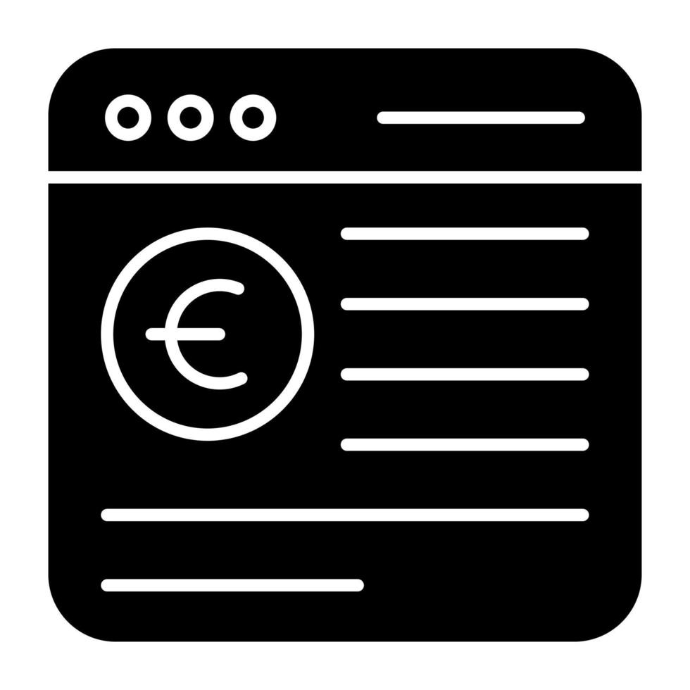 une icône de conception unique de site Web bancaire vecteur