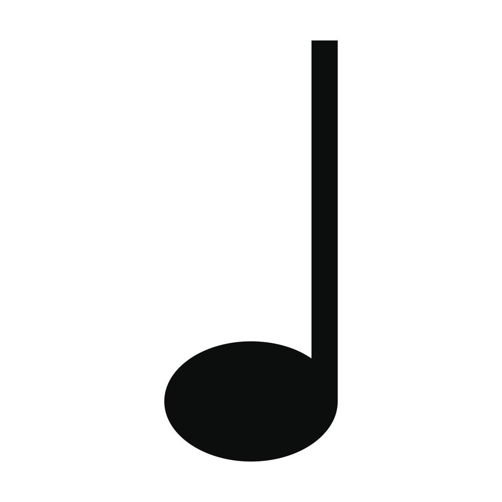 icône de note de musique quart, style simple vecteur