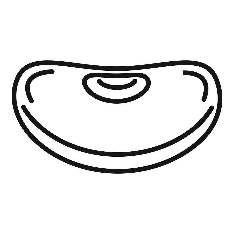 icône de graine de haricot, style de contour vecteur