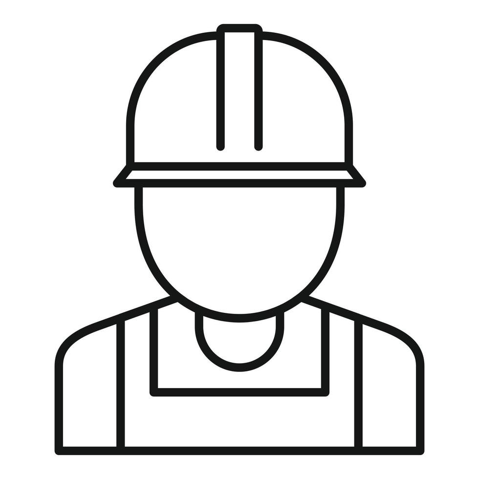 icône de travailleur de reconstruction, style de contour vecteur