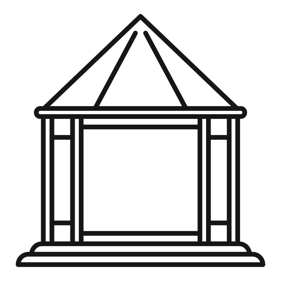 icône de belvédère de structure, style de contour vecteur