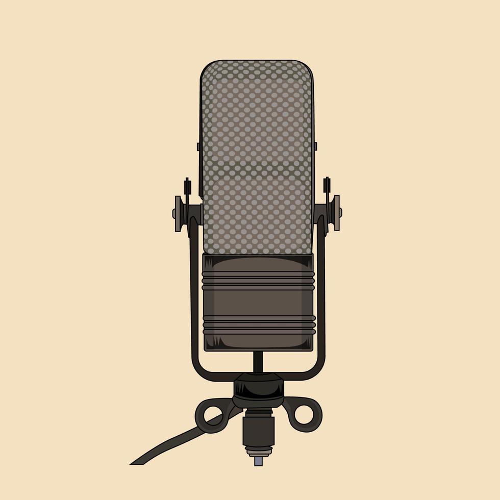 vecteur de microphone vintage, illustration de stock de microphone rétro