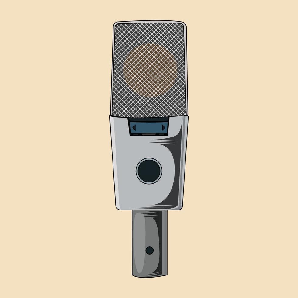 vecteur de microphone vintage, illustration de stock de microphone rétro