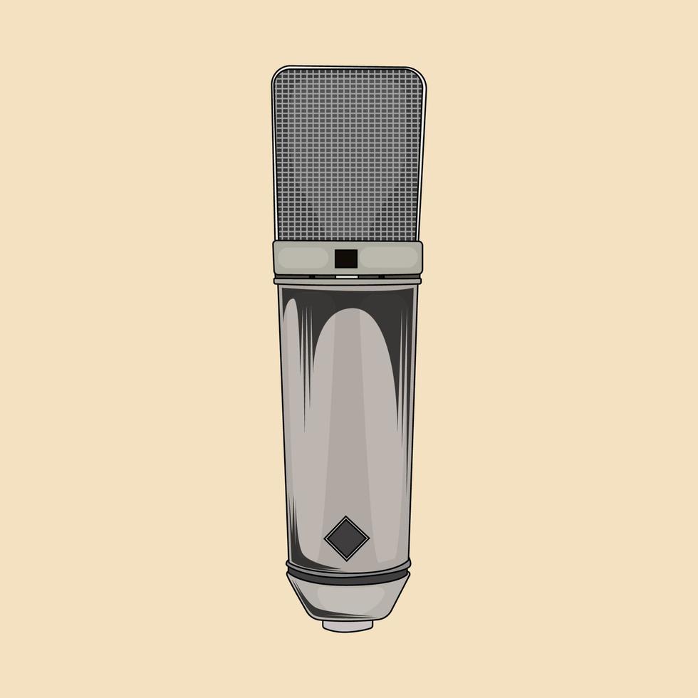 vecteur de microphone vintage, illustration de stock de microphone rétro