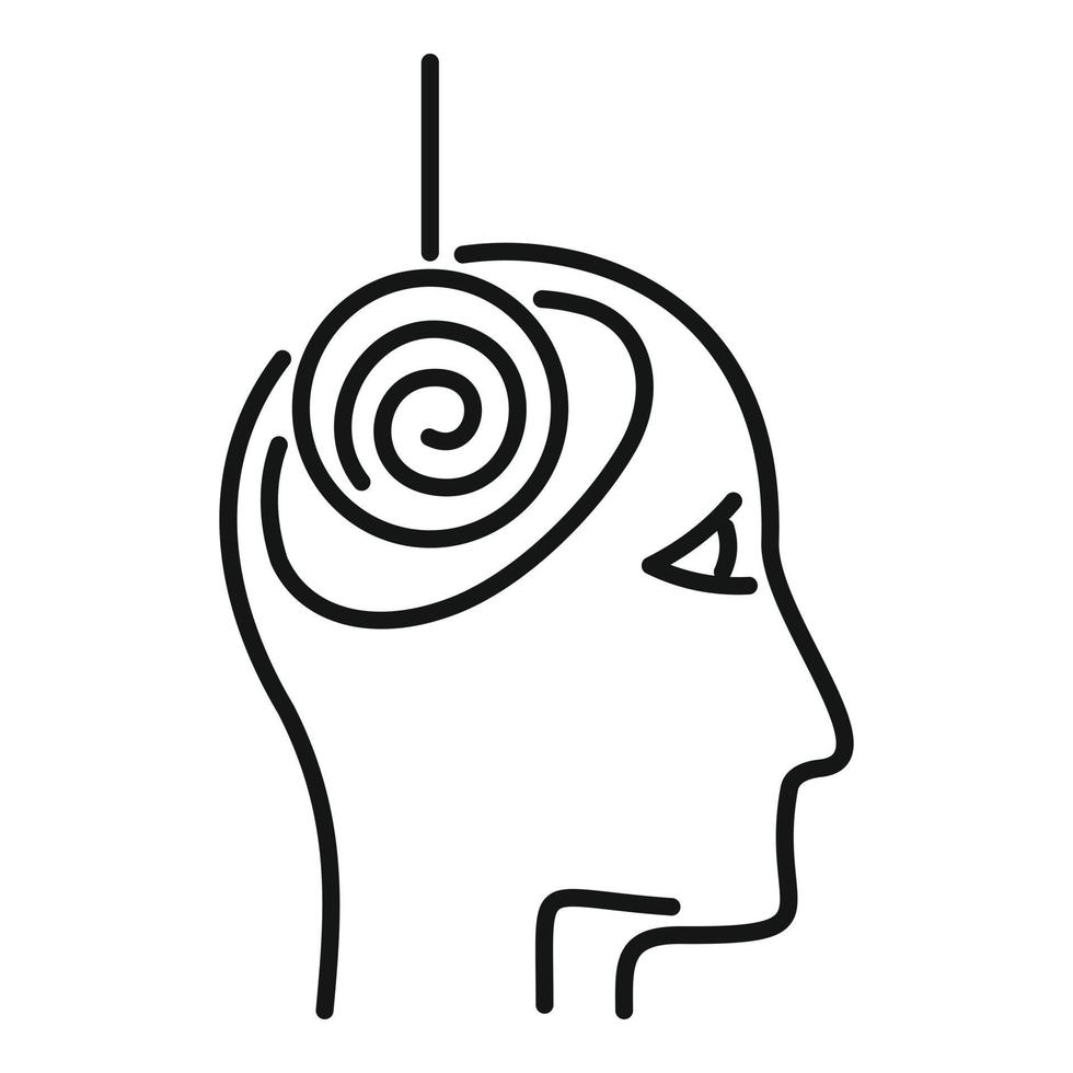 icône de traitement d'hypnose, style de contour vecteur