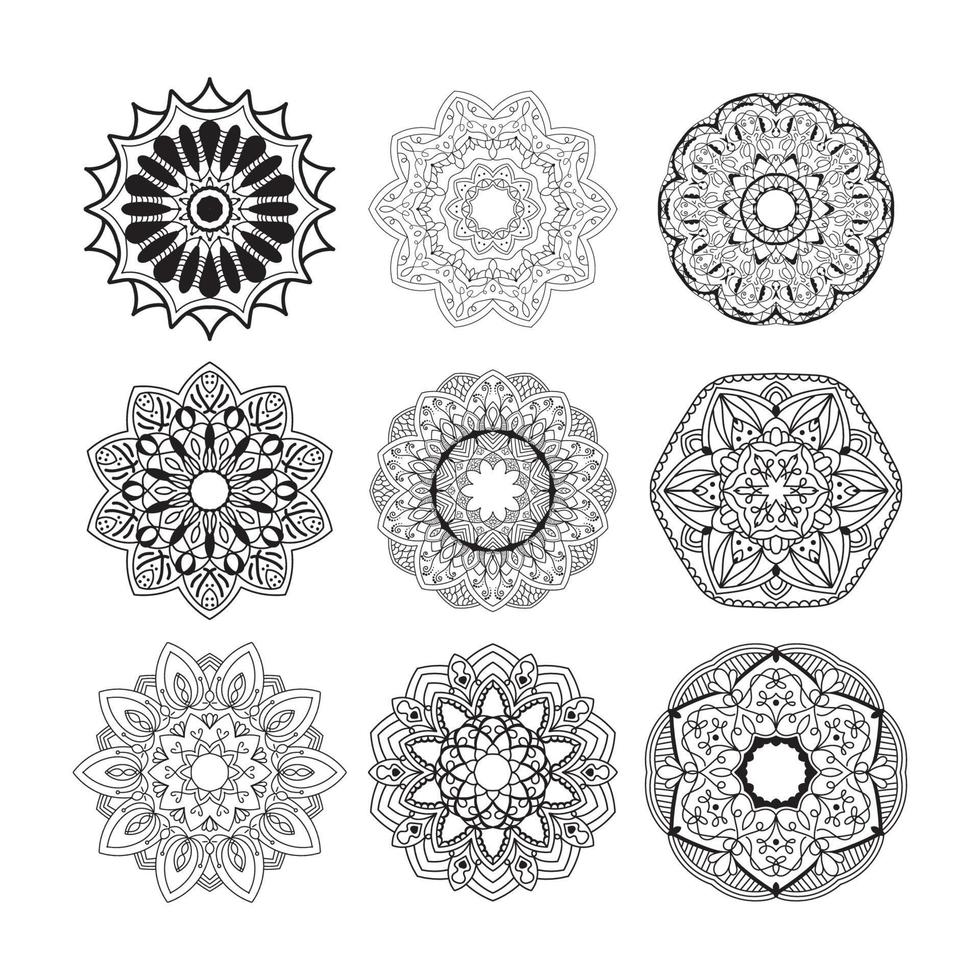 livre de coloriage de mandala d'ornement vecteur