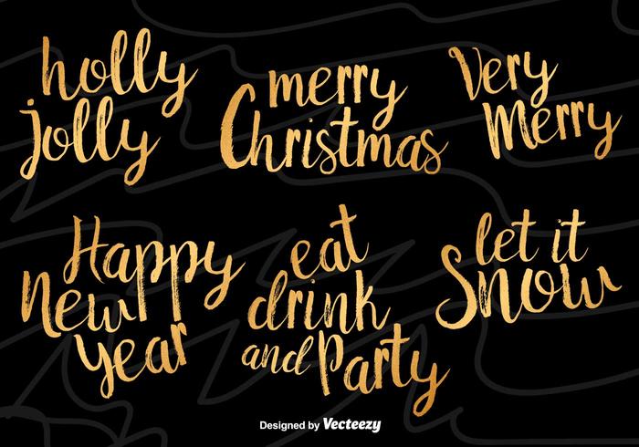 Hand Drawn Vector Christmas lettrages Typographic