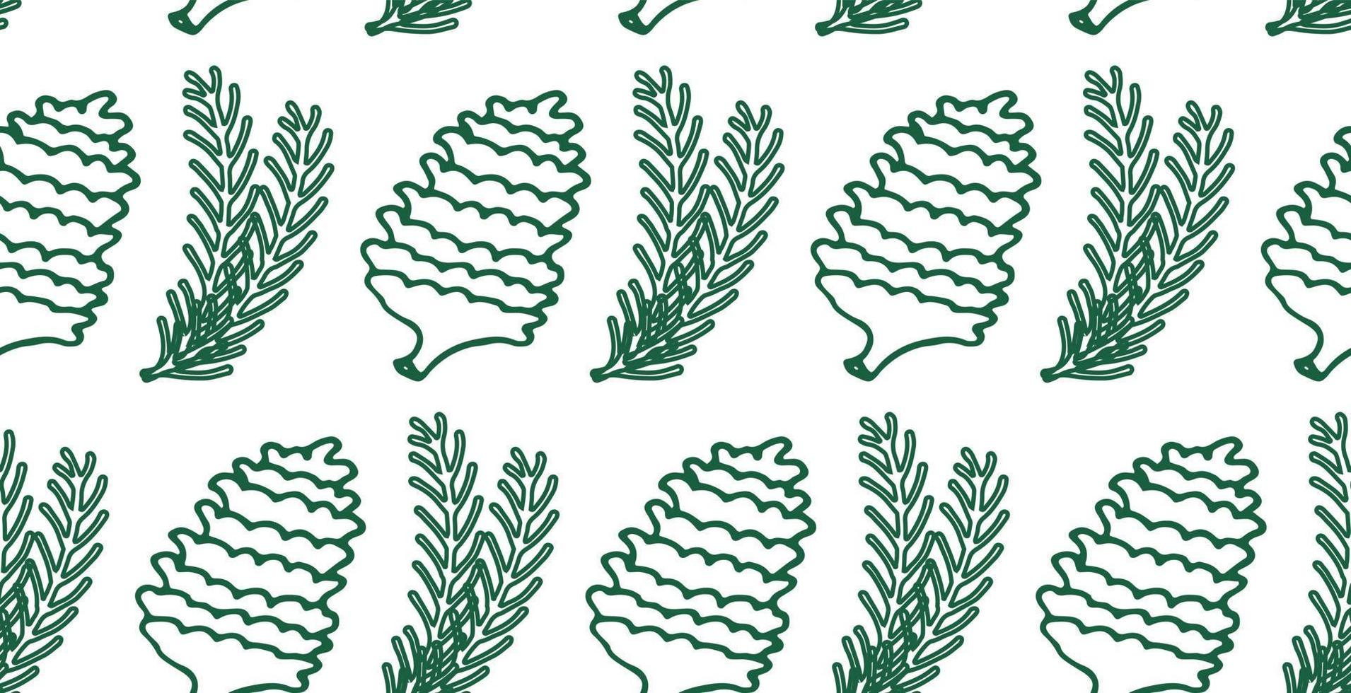 motif botanique et organique sans soudure avec des pommes de pin et des branches. couleur verte. illustration vectorielle vecteur