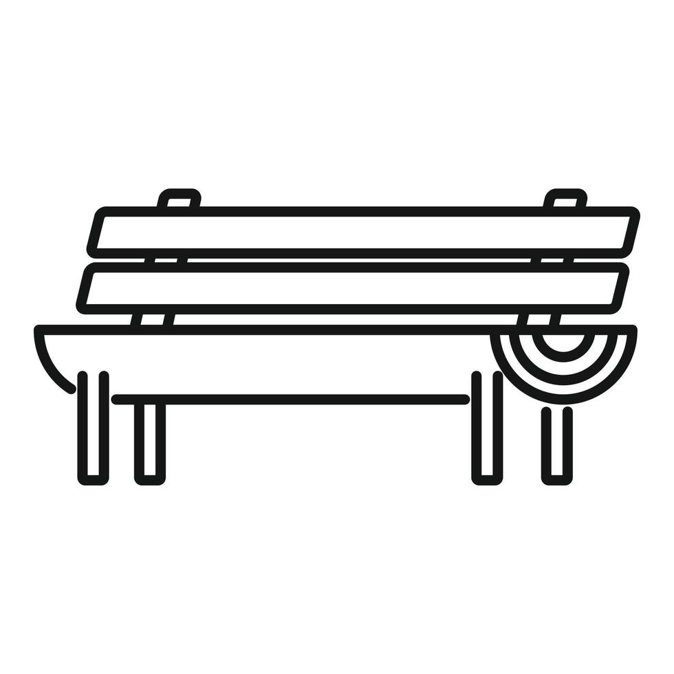 icône de banc de jardin, style de contour vecteur