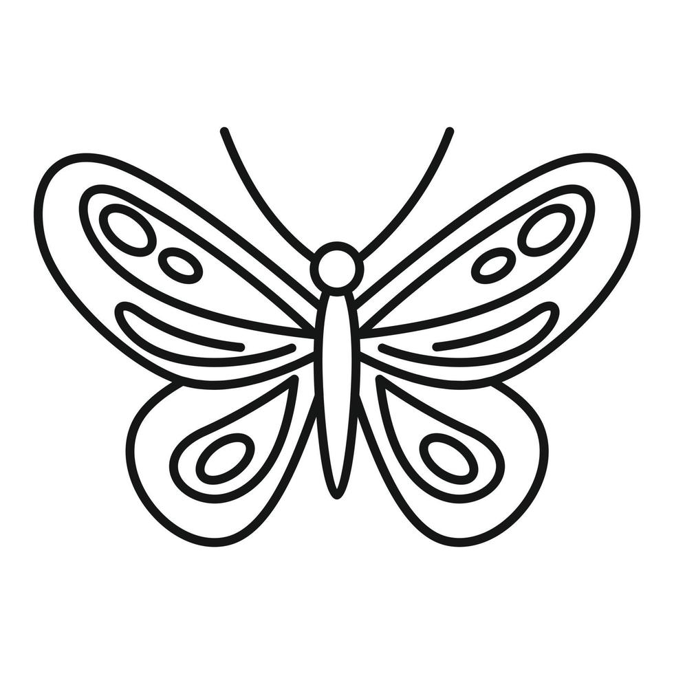icône de papillon tropical, style de contour vecteur