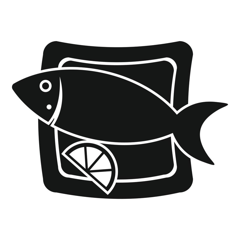 icône de nourriture de poisson japonais, style simple vecteur