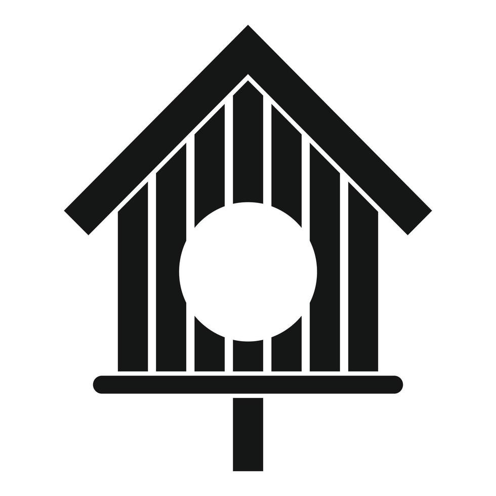 icône de mangeoires rondes en bois, style simple vecteur