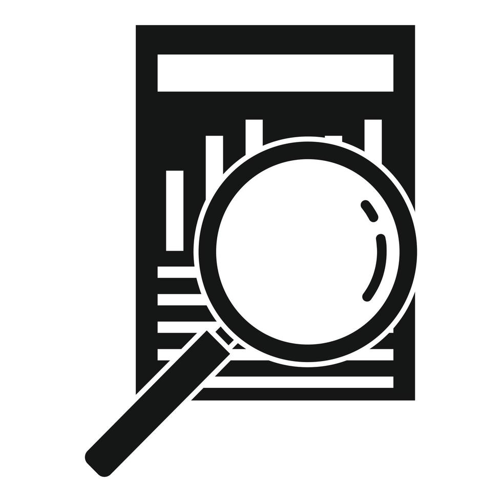 icône d'informations d'audit de recherche, style simple vecteur