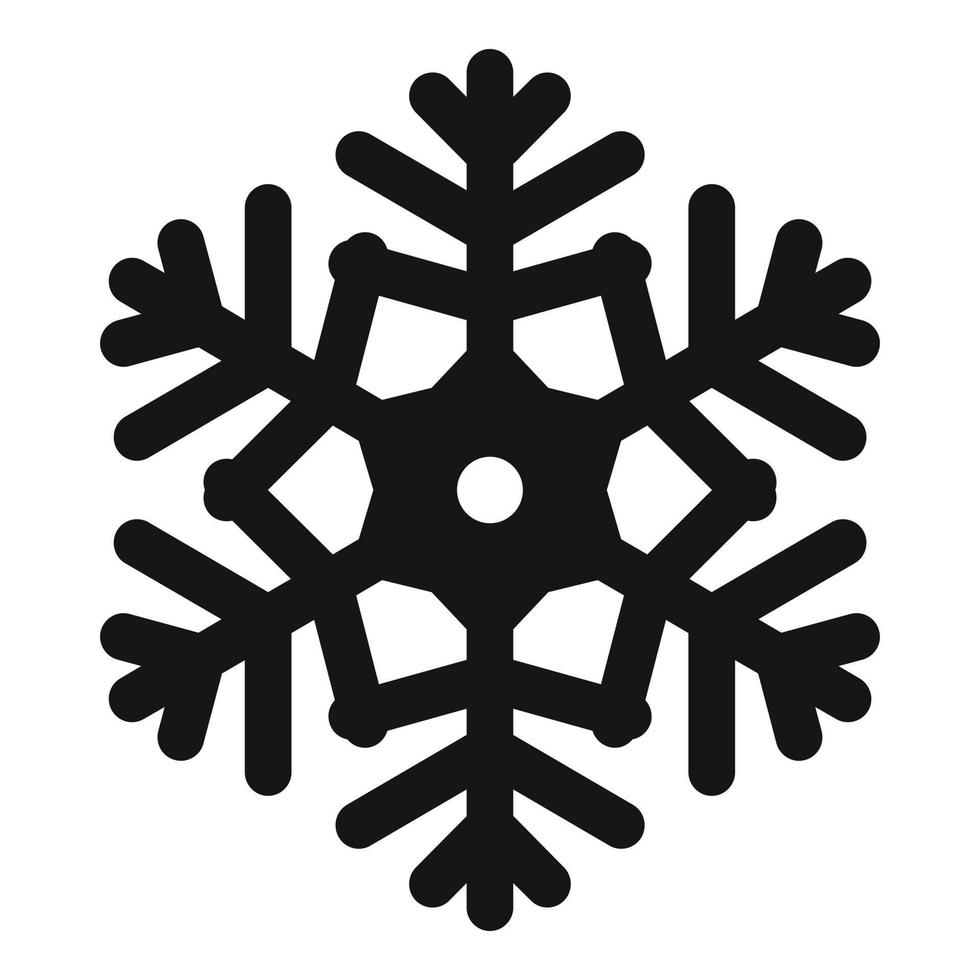 icône de flocon de neige ornement, style simple vecteur