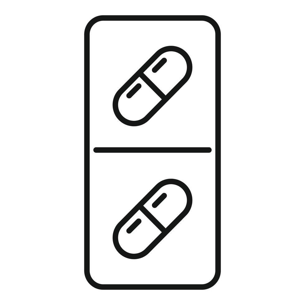 icône de pilule médicale, style de contour vecteur