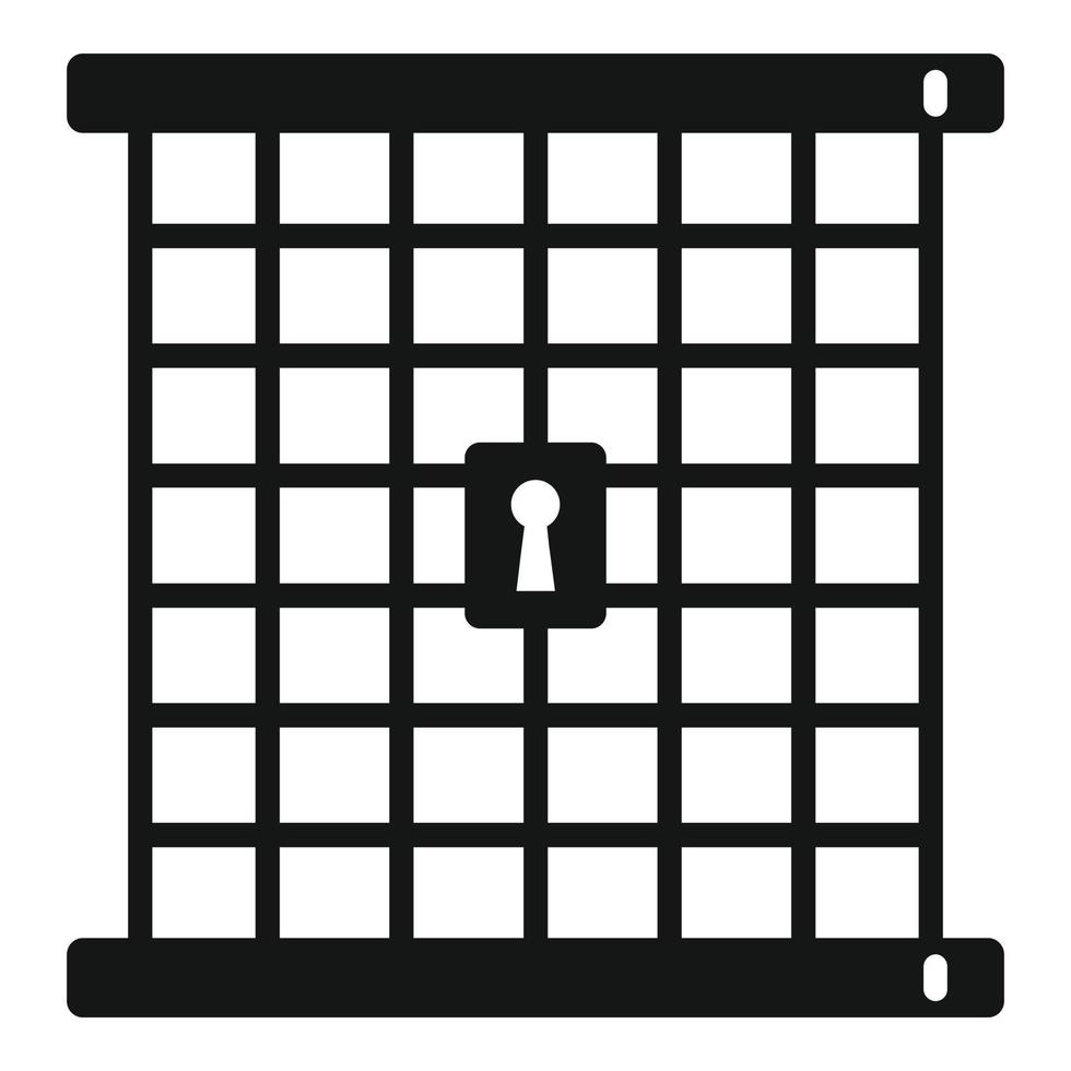 icône de la porte de la prison, style simple vecteur
