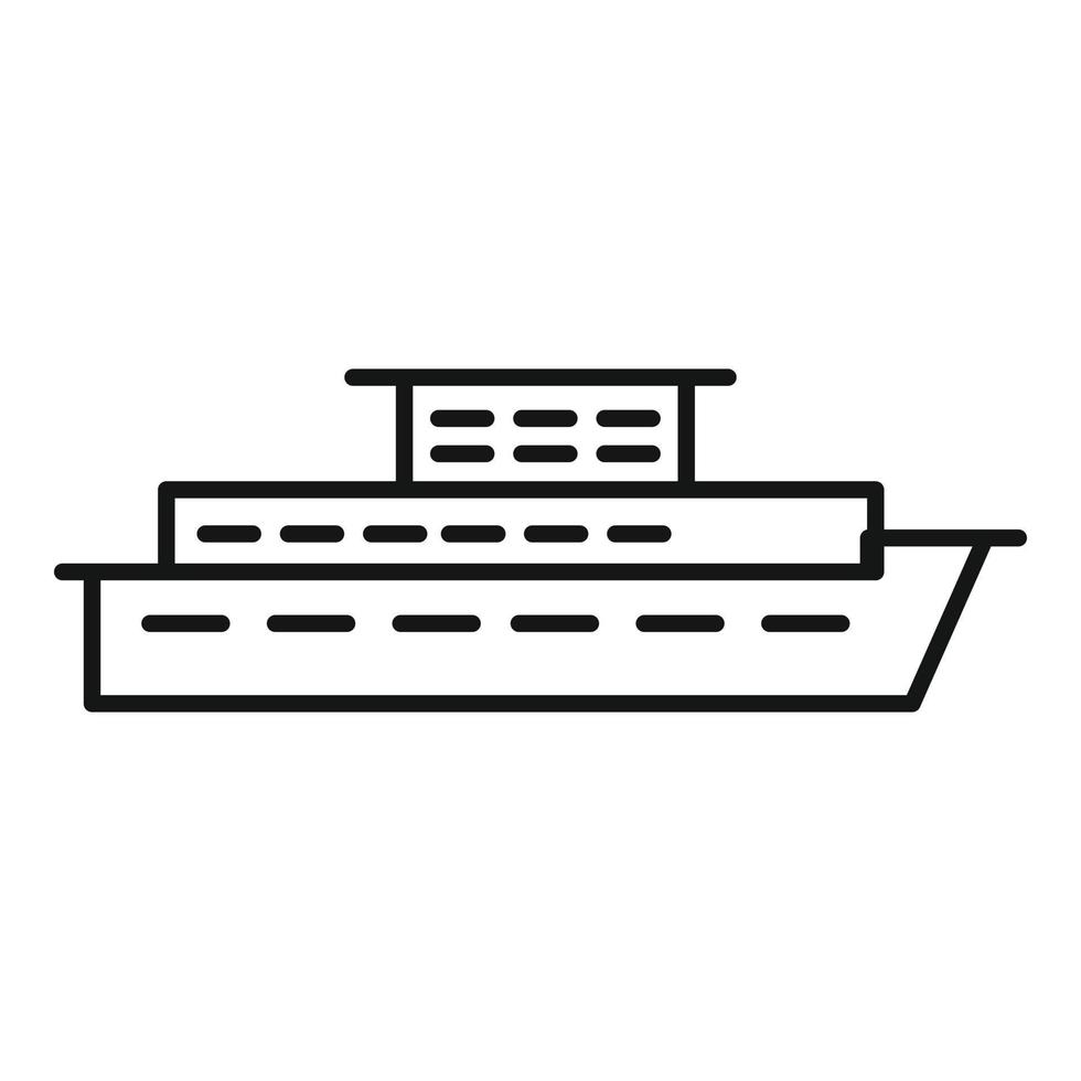 icône de croisière en mer, style de contour vecteur